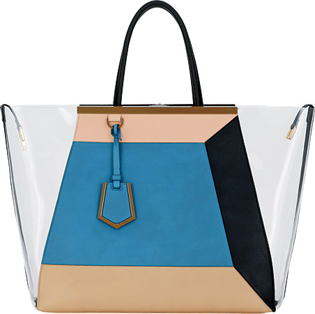 Fendi leather and PVC tote