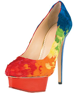 Charlotte Olympia feathered pump