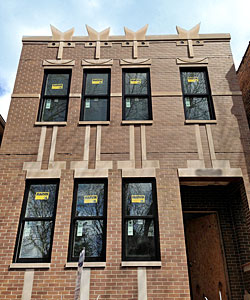 A home under construction in North Center