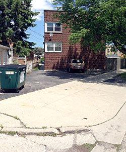 The driveway behind the building where people suspect more of Gacy’s victims may be buried