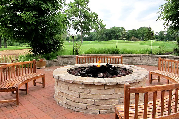 A firepit at Eaglewood Resort & Spa