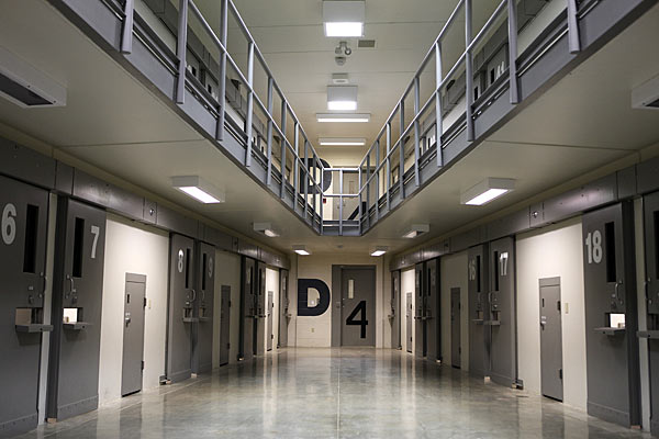 A cell block in a state prison