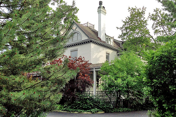 Outside the Winnetka home