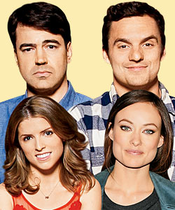 Ron Livingston, Jake Johnson, Anna Kendrick, and Olivia Wilde