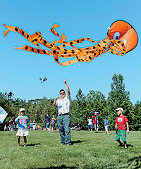 Kite flyers at the Kite Festival