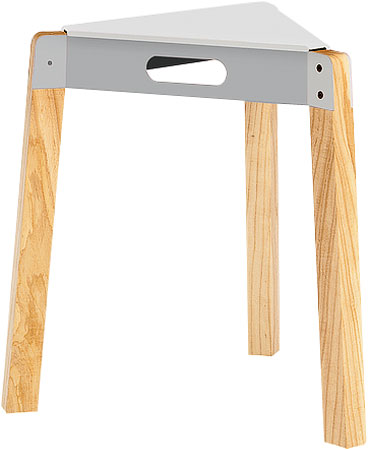 Ash and steel stool
