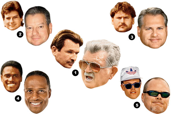 Mike Ditka, Kevin Butler, Jim Covert, Willie Gault, and Jim McMahon