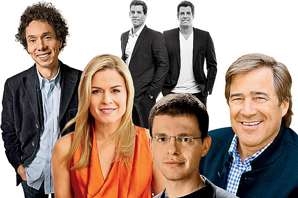 Malcolm Gladwell, Cat Cora, Max Levchin, Bing Gordon, and Cameron and Tyler Winklevoss