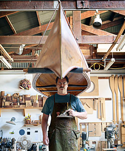 Nick Offerman in his wood shop