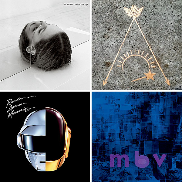 Albums by The National, Chance the Rapper, My Bloody Valentine, and Daft Punk