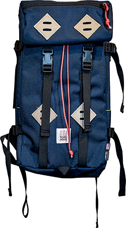 Topo Designs nylon and leather backpack