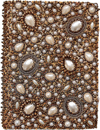 Azeeza Khan beaded woven-wire clutch