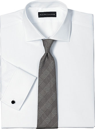 French cotton tuxedo shirt and silk tie
