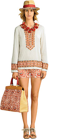 Cotton tunic and cotton shorts
