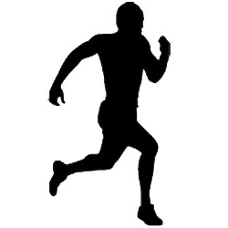 A silhouette of a runner