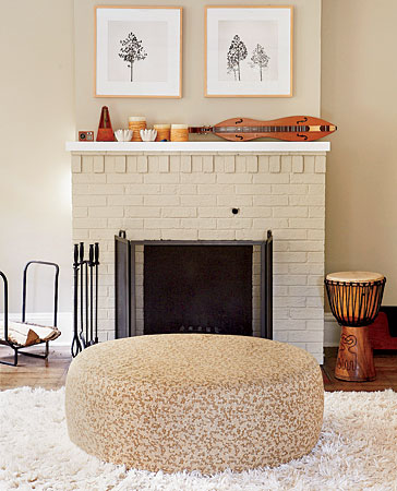 Custom-upholstered ottoman