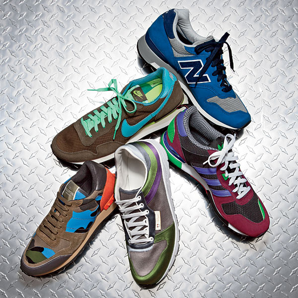 New Balance 1300, ZX 700, satin sneakers, camouflage sneakers, and Air Pegasus