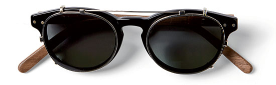 Acetate eyeglasses with clip-on sun lenses