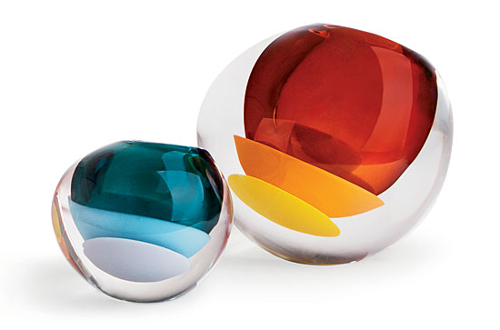 Handblown glass Mantle vessels by SkLO