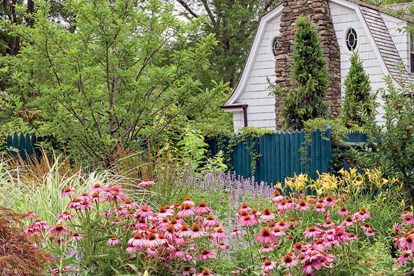 Winnetka house prairie-style lawn