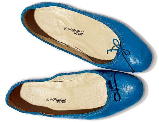 E. Porselli leather ballet flats