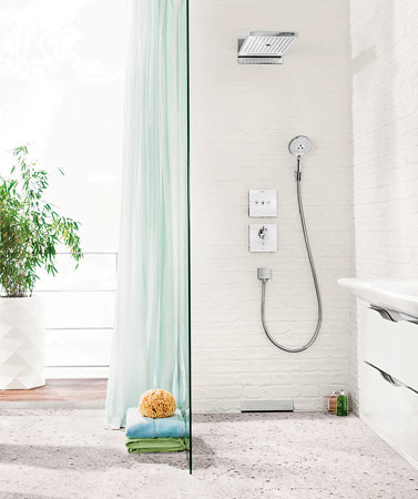 Raindance Rainmaker overhead shower system by Hansgrohe