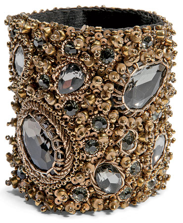 Crystal and semiprecious stone cuff