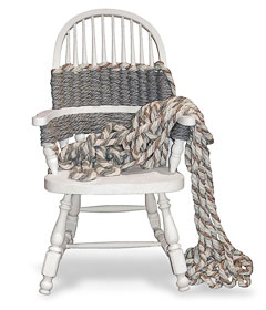 Chair decorated with chunky yarn