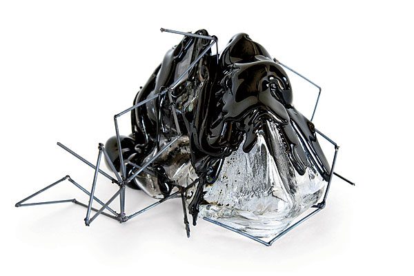 A glass-and-metal sculpture by Christine Tarkowski