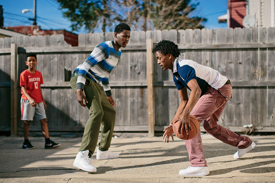 Jerryon playing hoops with his brother, Jacques