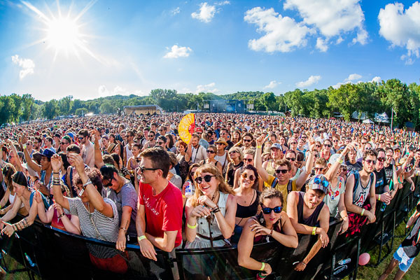 A crowd of concertgoers