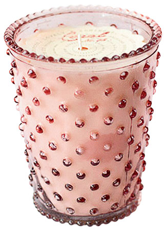 Hobnail glass candle