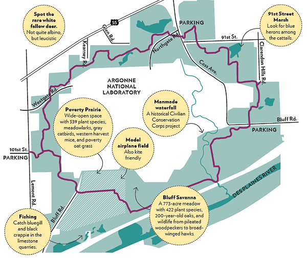 Waterfall Glen Forest Preserve map