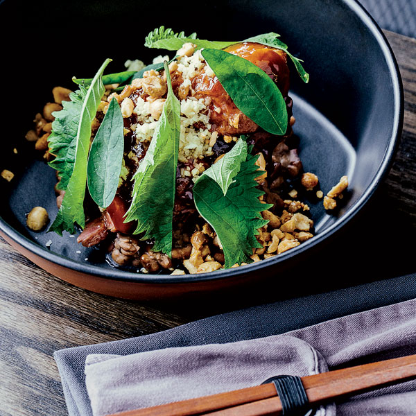 Pork butt with Sea Island red peas and pickled ginger