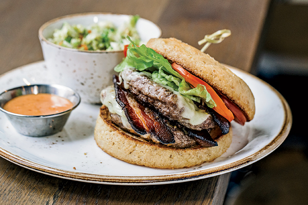 Burger at the Little Beet Table