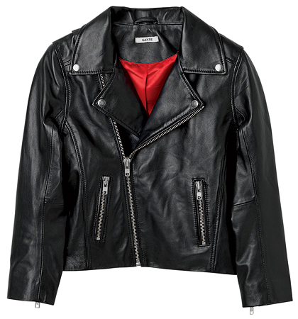 Cropped leather jacket