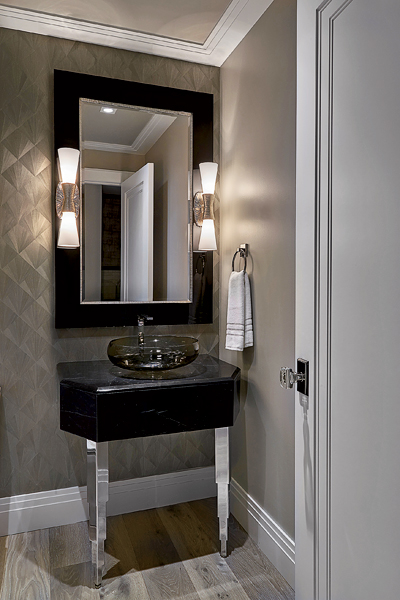 The condo's powder room