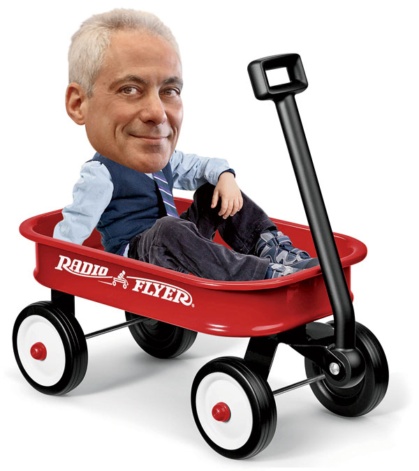 Rahm in a wagon