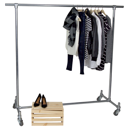 A freestanding clothing rack