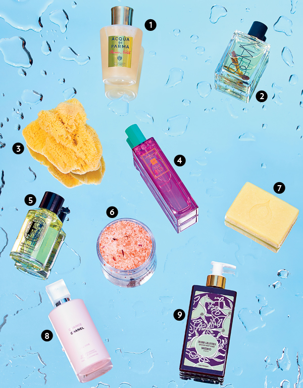 An assortment of bath products
