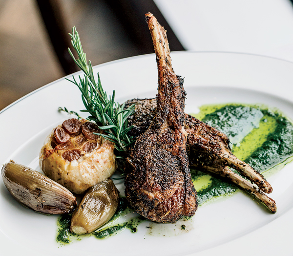 Lamb chops with mint pesto