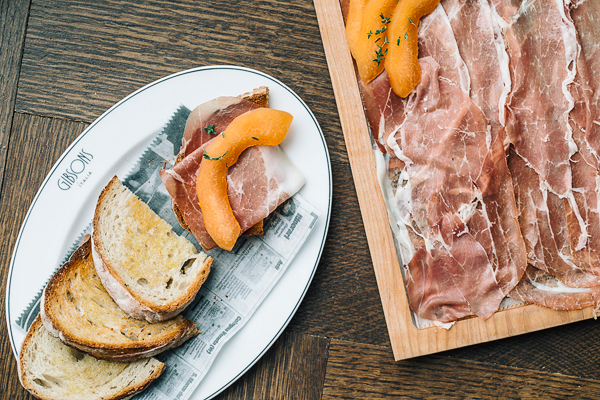 Prosciutto with compressed cantaloupe