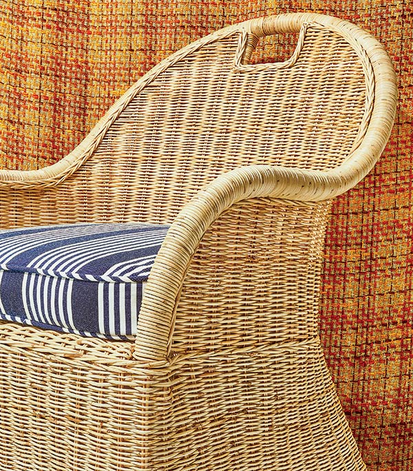 A wicker chair from Serena & Lily