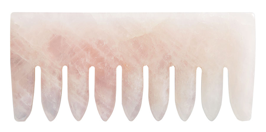 CrownWorks rose quartz crystal comb