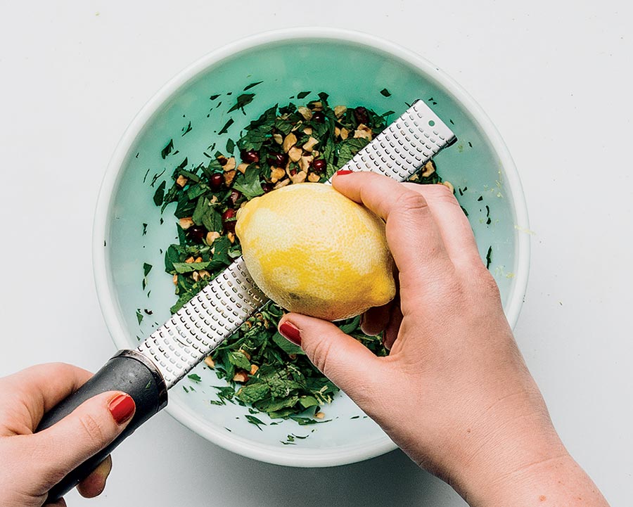 Zesting a lemon