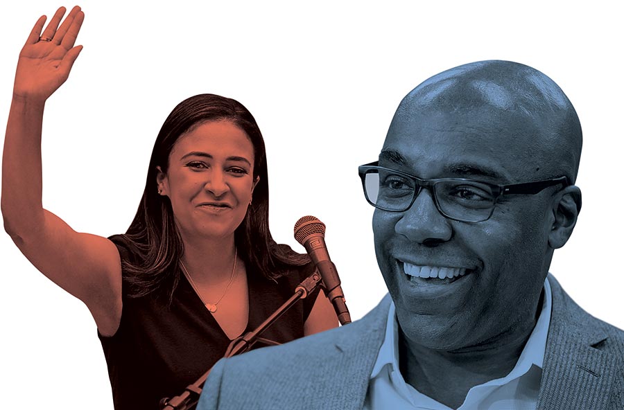 Erika Harold and Kwame Raoul