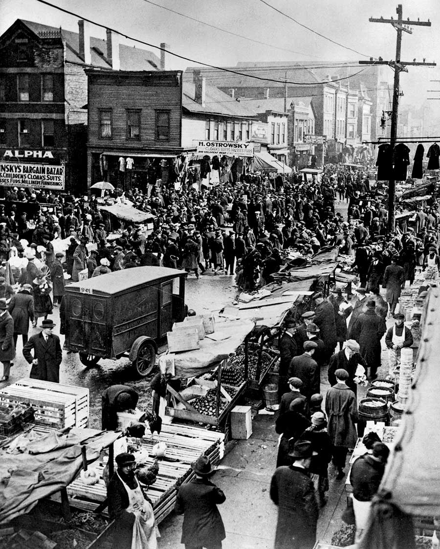 A 1920s market street