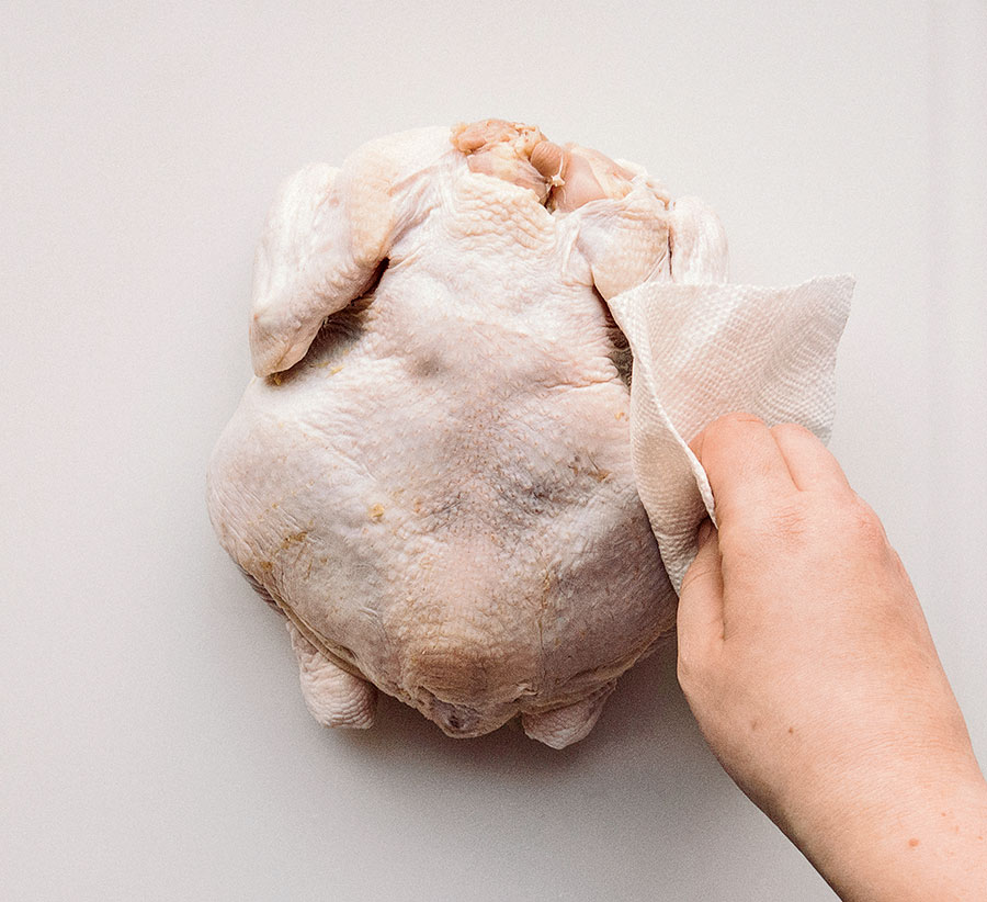 A raw chicken