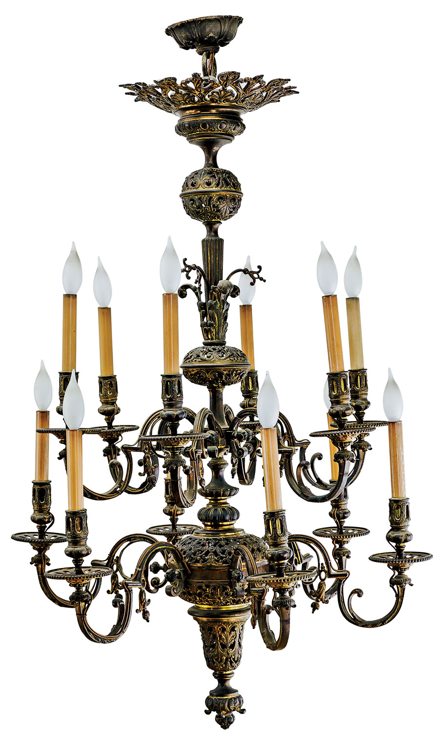 Brass chandelier