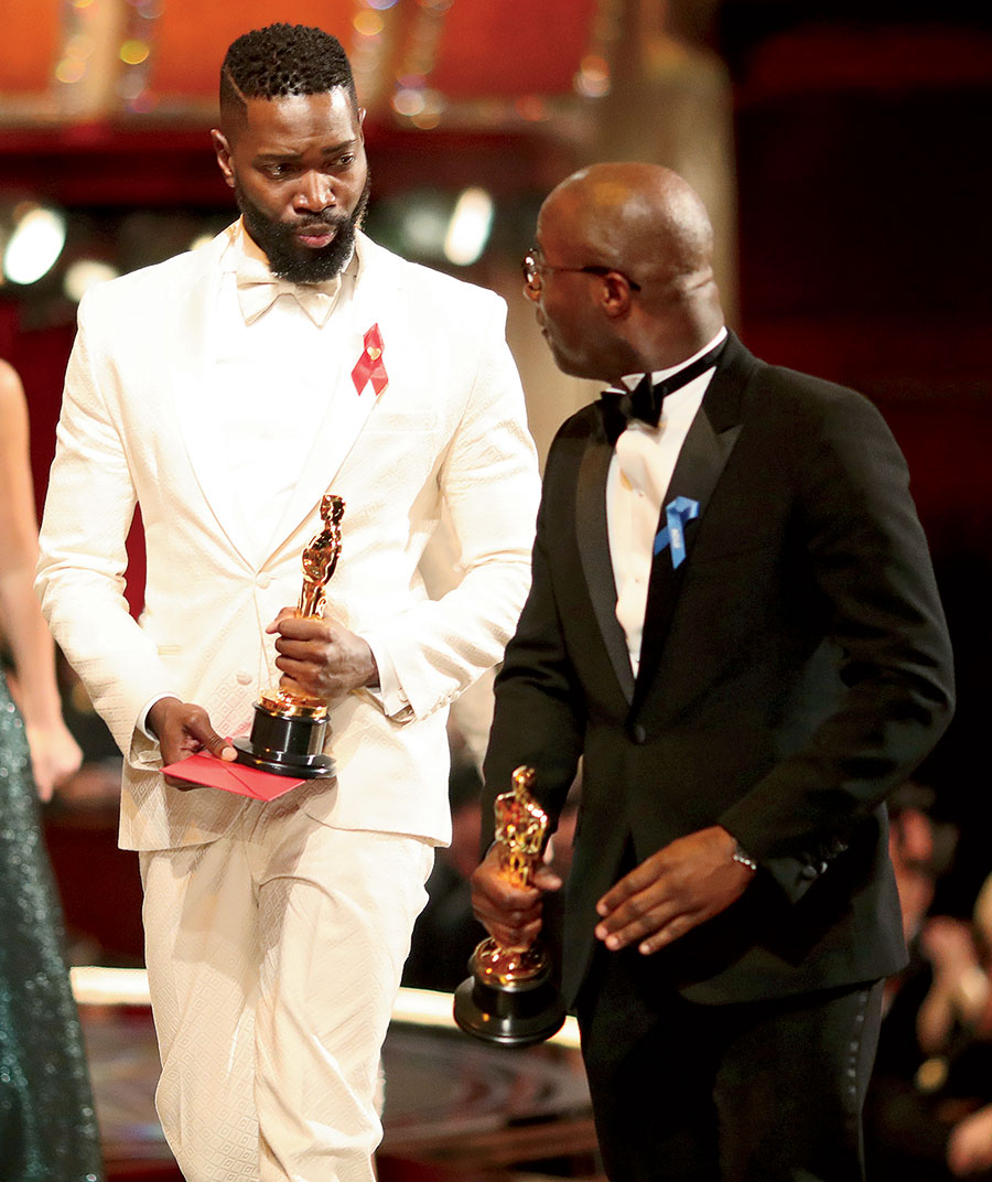 McCraney with ‘Moonlight’ director Barry Jenkins at the 2017 Academy Awards